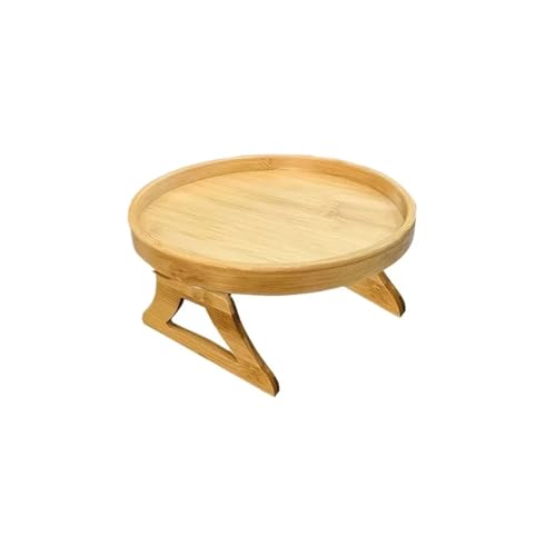 CUDVOLHTU Sofatablett, Faltbare Holzsofa-Armlehne, Tisch, Wohnzimmer, rund, Raute, Haushaltswerkzeuge(Round) von CUDVOLHTU