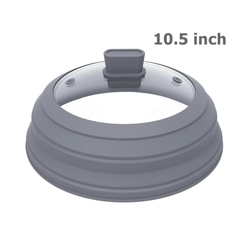 CUDVOLHTU Spritzschutz for die Mikrowelle aus Glas, Faltbare Tellerabdeckung aus Silikon(10.5in Lid) von CUDVOLHTU