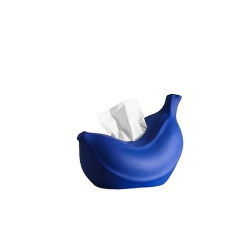 CUDVOLHTU Taschentuchbox-Halter in Bananenblattform aus Keramik, kompatibel mit Wohnzimmer-Teetisch-Ornament, Seidenpapier-Box-Abdeckung(Blue-Spray Paint) von CUDVOLHTU