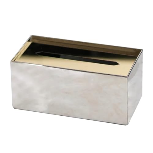 CUDVOLHTU Taschentuchbox aus Edelstahl, rechteckige Taschentuchbox aus Metall, Ornament und Küchentücher CUDVOLHTU Taschentuchbox aus Edelstahl, rechteckige Taschentuchbox aus Metall, Ornament und Küchentücher von CUDVOLHTU
