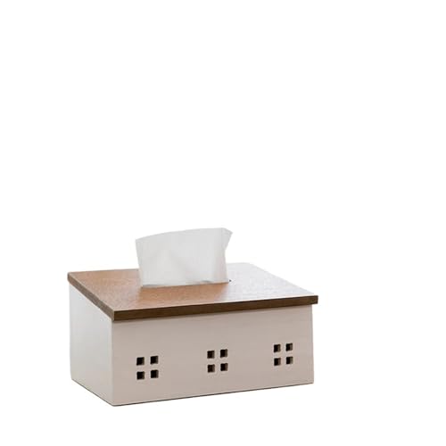 CUDVOLHTU Taschentuchbox aus Holz, Taschentuchhalter, Papierservietten, Behälter, nordische Holzküche(Brown Box Only) von CUDVOLHTU