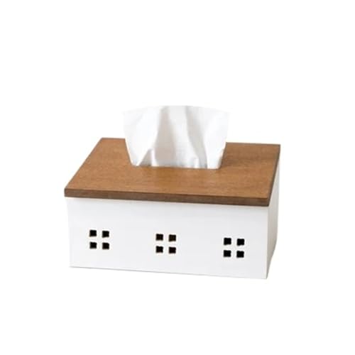 CUDVOLHTU Taschentuchbox aus Holz, Taschentuchhalter, Papierservietten, Behälter, nordische Holzküche(with 1 Bag Tissue) von CUDVOLHTU