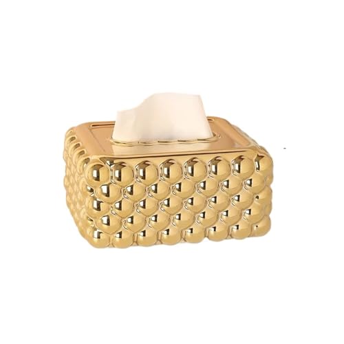CUDVOLHTU Taschentuchbox aus Keramik, Schreibtischaufbewahrung mit goldenen Punkten, Papierbox for den Esstisch CUDVOLHTU Taschentuchbox aus Keramik, Schreibtischaufbewahrung mit goldenen Punkten, Papierbox for den Esstisch von CUDVOLHTU