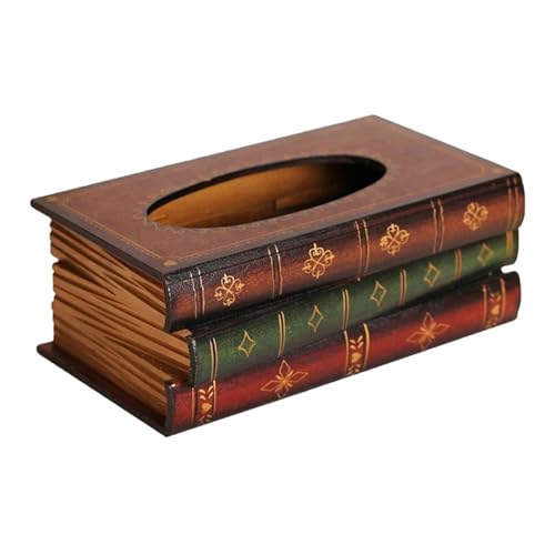 CUDVOLHTU Taschentuchbox in Buchform, Vintage-Stil, mit künstlerischem Retro-Einband, Halter, kreative Taschentuch-Organizer-Box CUDVOLHTU Taschentuchbox in Buchform, Vintage-Stil, mit künstlerischem Retro-Einband, Halter, kreative Taschentuch-Organizer-Box von CUDVOLHTU