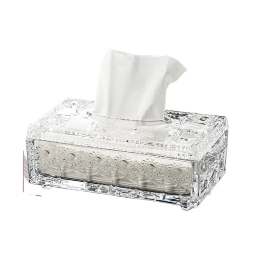 CUDVOLHTU Taschentuchboxen aus Glas mit Reliefmuster, Papierhandtuch-Serviettenhalter, Zimmer-Desktop-Box(A Tissue Box) von CUDVOLHTU