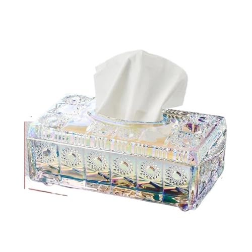 CUDVOLHTU Taschentuchboxen aus Glas mit Reliefmuster, Papierhandtuch-Serviettenhalter, Zimmer-Desktop-Box(B Tissue Box) von CUDVOLHTU