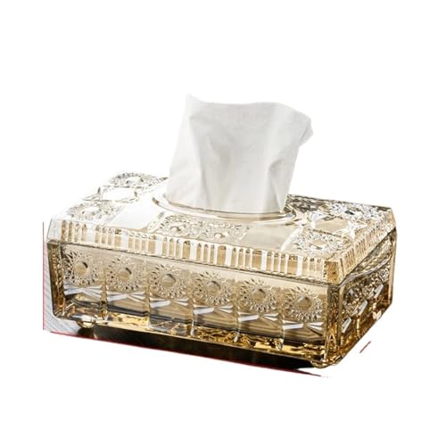 CUDVOLHTU Taschentuchboxen aus Glas mit Reliefmuster, Papierhandtuch-Serviettenhalter, Zimmer-Desktop-Box(C Tissue Box) von CUDVOLHTU