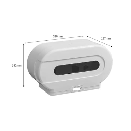 CUDVOLHTU Toilettenpapierhalter, kleine Doppelrollen-Taschentuchbox, an der Wand montierter Papierhalter, wasserdicht for Badezimmer-Papierhandtücher(White) von CUDVOLHTU