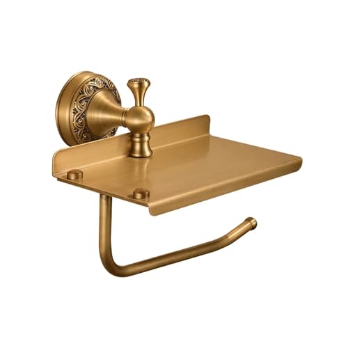 CUDVOLHTU Toilettenpapierhalter aus antikem Messing, Halterung aus gebürstetem Gold, Toilettenpapierhalter mit EL86W(4186W) von CUDVOLHTU