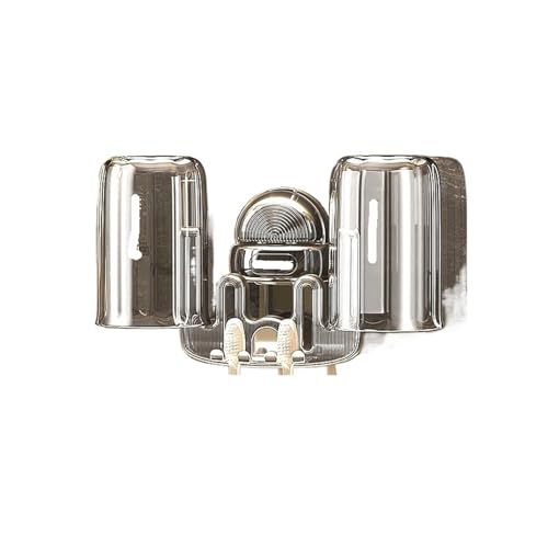 CUDVOLHTU Zahnbürstenhalter mit Saugnapf, Nicht perforierte elektrische Zahnbürste, Zahnputzbecher for Paare, Hängeregal(Gray) von CUDVOLHTU