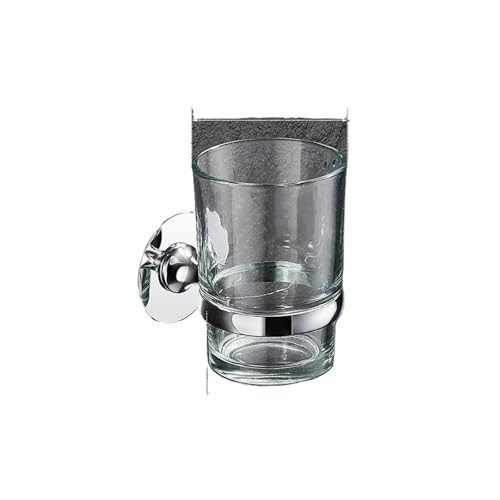 CUDVOLHTU Zahnputzbecherhalter Doppelt, Keramik-/Glasbecher Wandmontierter Zahnbürstenhalter(Glass A) von CUDVOLHTU