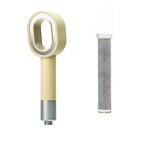 Druck-SPA-Duschkopf, wassersparend, Handbrause mit Regendusche und Anionenfilter(Beige) von CUDVOLHTU