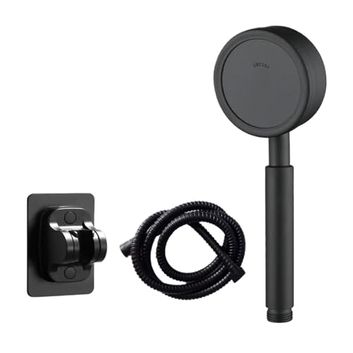 Edelstahl-Druckduschkopf, for Badezimmer-Handbrause mit Wassersparfunktion(Black set) von CUDVOLHTU
