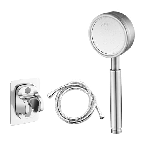 Edelstahl-Druckduschkopf, for Badezimmer-Handbrause mit Wassersparfunktion(Silver set) von CUDVOLHTU