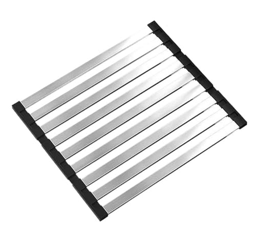 Faltbares Abtropfgestell, Tragbares Abtropfgestell Aus Edelstahl 304 for Küchenspüle, Filterregal for Obst- Und Gemüsegerichte(35X32.5CM) von CUDVOLHTU