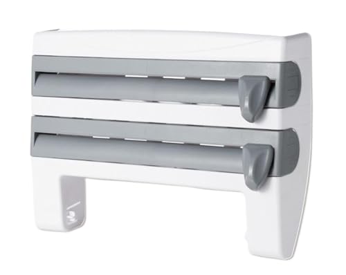 Frischhaltefolienschneider, Küchenfolienspender, Folien-Organizer, for Schubladen, Türen, Schränke, Sandwichbeutel, Verpackung, Restaurant, Speisekammer(Gray) von CUDVOLHTU