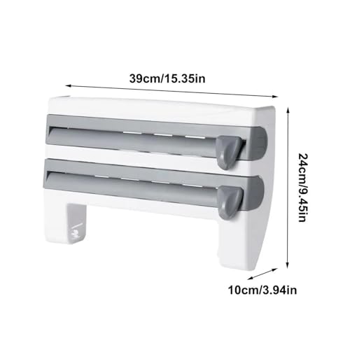 Frischhaltefolienspender, Küchenfolien-Organizer, for Schubladen, Türen, Schränke, Sandwichbeutel, Verpackung, Restaurant(Gray) von CUDVOLHTU