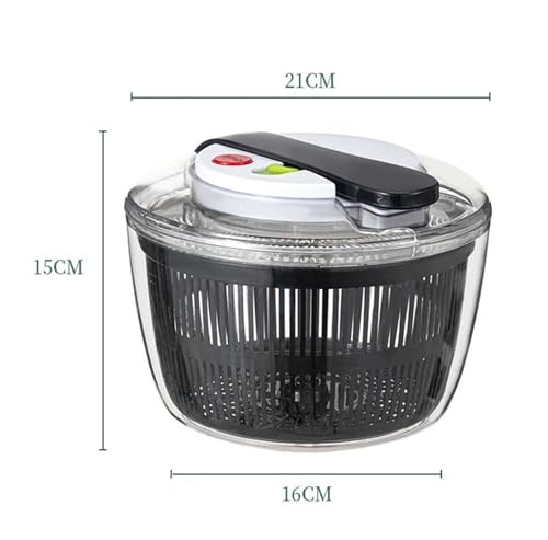 Gemüse-Salatschleuder, Salatblatt-Dörrgerät, multifunktionaler Waschmaschinen-Salat-Gemüse-Trockner-Mixer(Black) von CUDVOLHTU