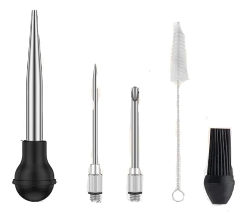 Gewürzsaucen-Injektionspumpe BBQ-Fleischspritze Truthahn-Hühnerspritze for die Küche zu Hause, for Kochen von Marinadenwerkzeugen, Injektionstropfer(2 Set 01) von CUDVOLHTU