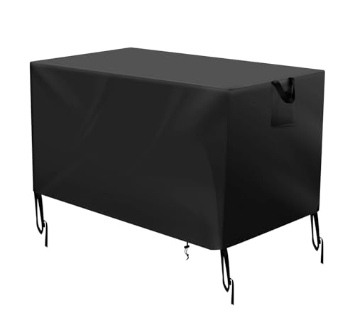 Grillabdeckung, wasserdichte Grillabdeckung for den Außenbereich, Oxford-Stoff, doppelter Esswagen, staubdicht, mit Schnalle zur Befestigung auf der Terrasse(130x75x71cm) von CUDVOLHTU