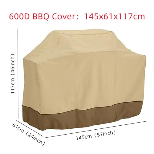 Grillabdeckung aus 600D Oxford-Stoff, wasserdicht, regengeschützt, kompatibel mit Weber Heavy Duty Grillabdeckung, UV-beständiger Grill for den Außenbereich(600D 145x61x117cm) von CUDVOLHTU
