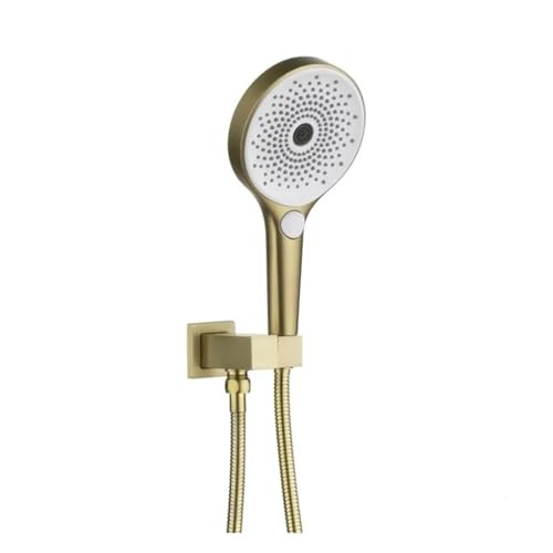 Handbrause-Set aus massivem Messing zur Wandmontage, Handbrause-Set mit Schlauchbrause(Brushed gold) von CUDVOLHTU