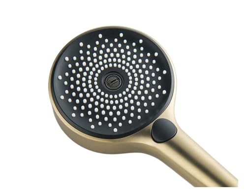 Handbrause aus gebürstetem Gold, Badezimmerkopf mit goldfarbenem Kunststoff-Regenduschspray(Shower) von CUDVOLHTU