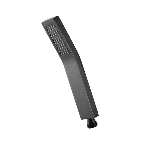 Handbrause aus verchromtem Messing, wassersparende quadratische Handbrause mit Druckbeaufschlagung(Black hand shower) von CUDVOLHTU