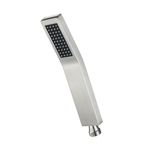 Handbrause aus verchromtem Messing, wassersparende quadratische Handbrause mit Druckbeaufschlagung(Brushed nickel) von CUDVOLHTU