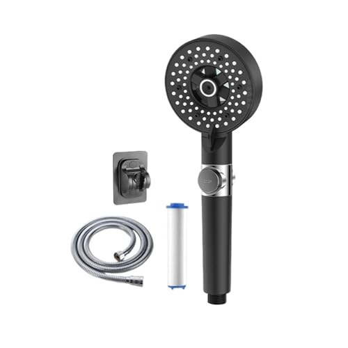 Handbrause for den Haushalt, Kopfbrause-Set, Badezimmer-Booster, Badewanne reinigen(Elegant black shower) von CUDVOLHTU