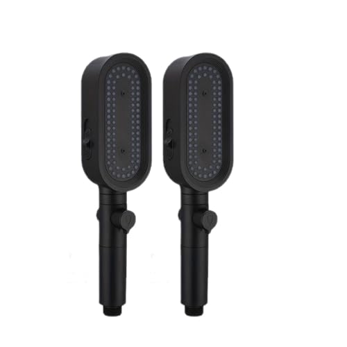 Handbrause mit 3 Modi und Filter, leistungsstarker Hochdruck-Duschkopf mit Ein-/Ausschalter(Black 2pcs) von CUDVOLHTU