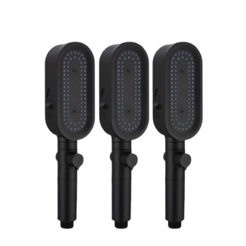Handbrause mit 3 Modi und Filter, leistungsstarker Hochdruck-Duschkopf mit Ein-/Ausschalter(Black 3pcs) von CUDVOLHTU