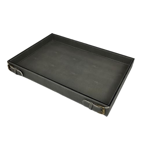 Ledertablett Creative Metalltablett, runder dekorativer Teller rechteckiges Zuhause(Blue) von CUDVOLHTU