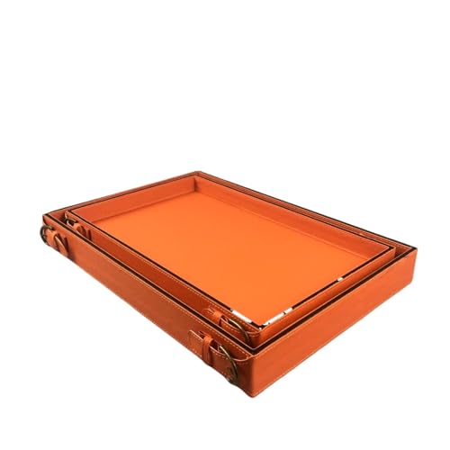 Ledertablett Creative Metalltablett, runder dekorativer Teller rechteckiges Zuhause(Clear) von CUDVOLHTU