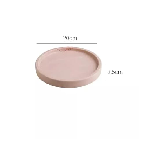 CUDVOLHTU Marmor-Catchall | Badezimmertablett aus rosa Stein(20cm) von CUDVOLHTU