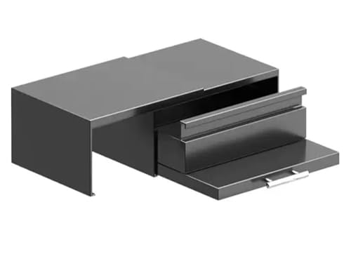 Mikrowellenregal mit ausziehbarer Schublade, Arbeitsplatten-Organizer for den Ofen, mit Ablagefach for die Schublade(2 layers scalable W) von CUDVOLHTU