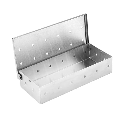 Räucherbox aus Edelstahl for Gasgrill, Holzkohlegrill, Räuchern von Fleisch for Grillen, rauchiges BBQ-Aroma hinzufügen von CUDVOLHTU