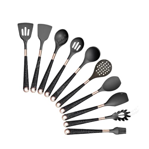 Silikon-Kochutensilien-Set, Küchen-Antihaft-Werkzeug, beschichteter Griff, Gadgets, BPA-freies Küchengeschirr, hitzebeständiges Spatel-Set(B010) von CUDVOLHTU