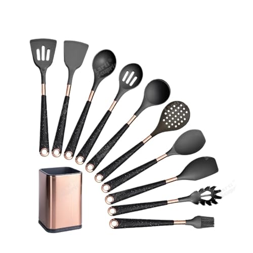 Silikon-Kochutensilien-Set, Küchen-Antihaft-Werkzeug, beschichteter Griff, Gadgets, BPA-freies Küchengeschirr, hitzebeständiges Spatel-Set(B010-1) von CUDVOLHTU