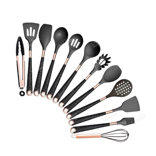 Silikon-Kochutensilien-Set, Küchen-Antihaft-Werkzeug, beschichteter Griff, Gadgets, BPA-freies Küchengeschirr, hitzebeständiges Spatel-Set(B012) von CUDVOLHTU