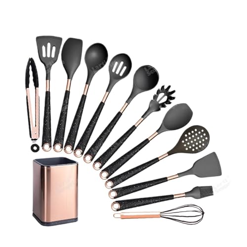 Silikon-Kochutensilien-Set, Küchen-Antihaft-Werkzeug, beschichteter Griff, Gadgets, BPA-freies Küchengeschirr, hitzebeständiges Spatel-Set(B012-1) von CUDVOLHTU