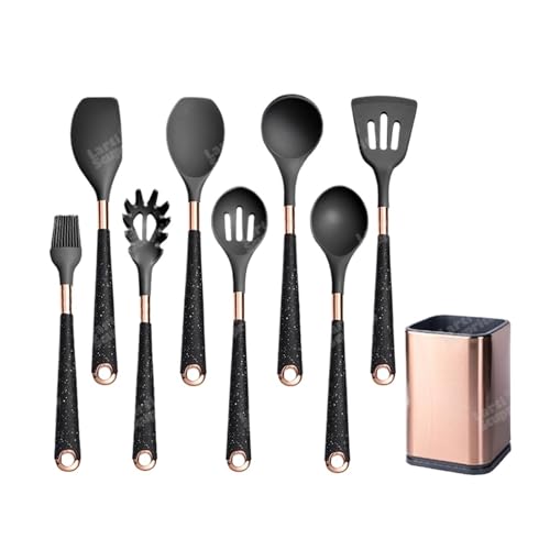 Silikon-Kochutensilien-Set, Küchen-Antihaft-Werkzeug, beschichteter Griff, Gadgets, BPA-freies Küchengeschirr, hitzebeständiges Spatel-Set(B08-1) von CUDVOLHTU