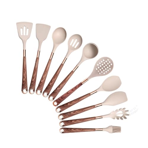 Silikon-Kochutensilien-Set, Küchen-Antihaft-Werkzeug, beschichteter Griff, Gadgets, BPA-freies Küchengeschirr, hitzebeständiges Spatel-Set(K010) von CUDVOLHTU