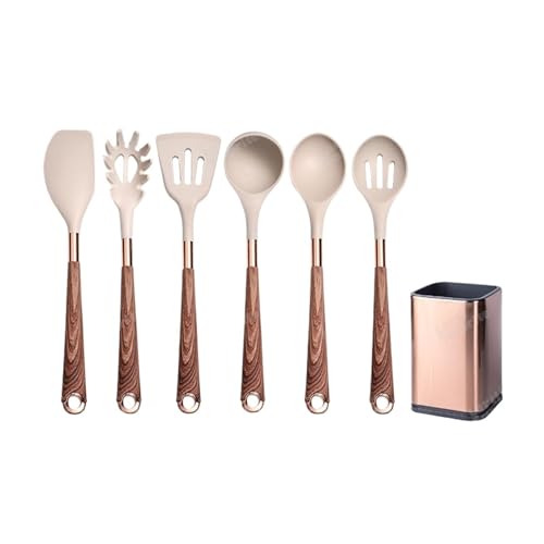 Silikon-Kochutensilien-Set, Küchen-Antihaft-Werkzeug, beschichteter Griff, Gadgets, BPA-freies Küchengeschirr, hitzebeständiges Spatel-Set(K06-1) von CUDVOLHTU