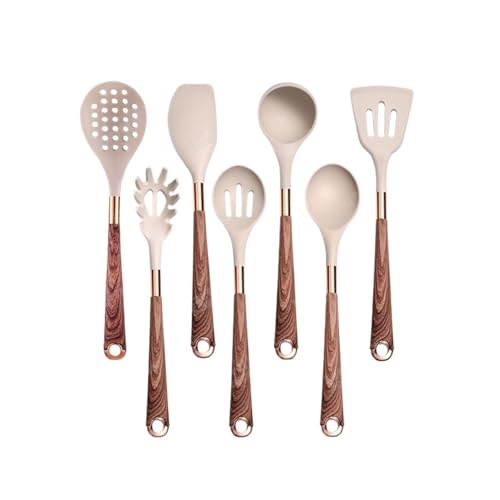 Silikon-Kochutensilien-Set, Küchen-Antihaft-Werkzeug, beschichteter Griff, Gadgets, BPA-freies Küchengeschirr, hitzebeständiges Spatel-Set(K07) von CUDVOLHTU