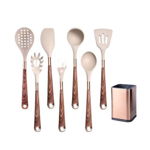 Silikon-Kochutensilien-Set, Küchen-Antihaft-Werkzeug, beschichteter Griff, Gadgets, BPA-freies Küchengeschirr, hitzebeständiges Spatel-Set(K07-1) von CUDVOLHTU