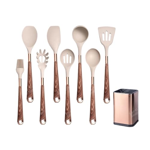Silikon-Kochutensilien-Set, Küchen-Antihaft-Werkzeug, beschichteter Griff, Gadgets, BPA-freies Küchengeschirr, hitzebeständiges Spatel-Set(K08-1) von CUDVOLHTU