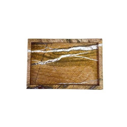 Tablett aus natürlichem Marmor, rechteckiges Schminktablett aus Stein, for Badezimmer, Küchentheke, 30 x 20 cm(Coffee Tray) von CUDVOLHTU