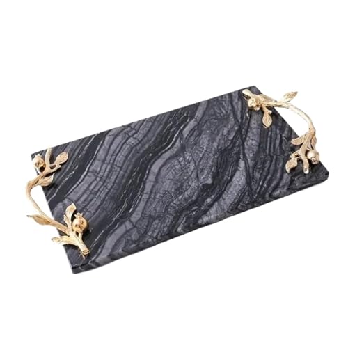 Tablett for Badezimmer, Marmortablett, Regal, Waschtisch, Badezimmer(Black) von CUDVOLHTU