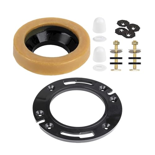 Toilettenflansch-Befestigungsschrauben Butterwachsring ， Toiletteninstallationsschraubenzubehör ， Paket Sanitärarmaturen(Black) von CUDVOLHTU